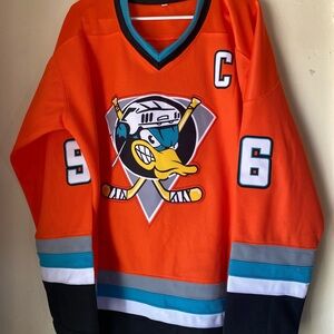- embroidered mighty ducks movie promo hockey jersey conway